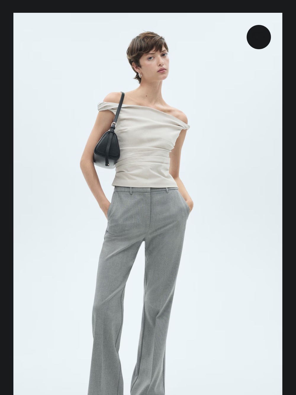 Mango Cream Off-Shoulder Ruched Top - Picture 8 of 8